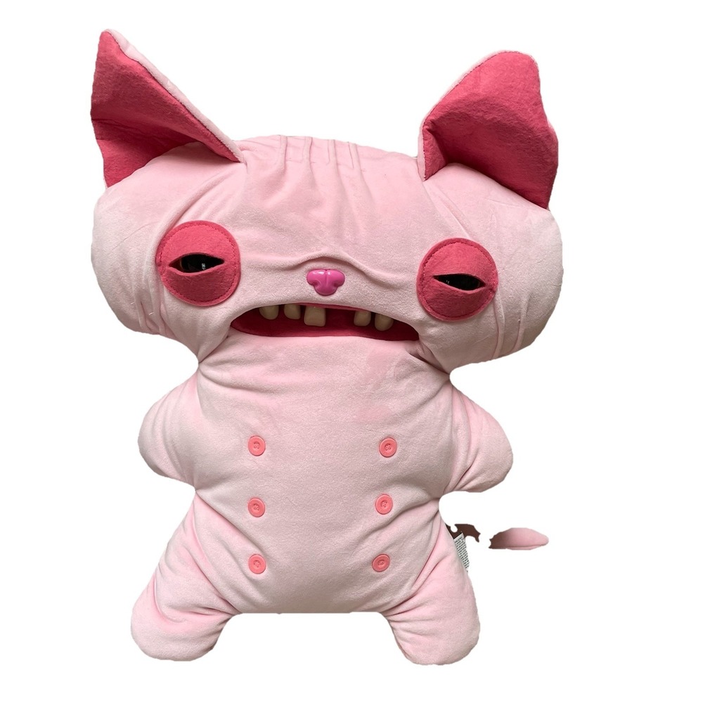 Fuggler BIGG FUGG Wrinkle McStinkles Hairless Cat Pink Plush 18" NEW